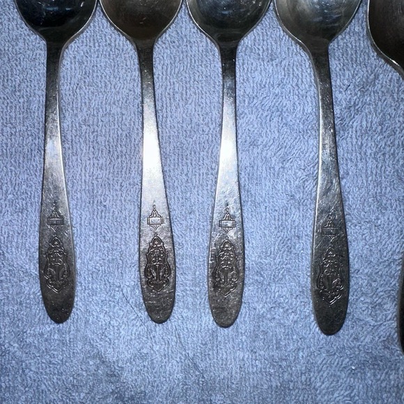 Vintage Oneida Community Plate BIRD OF PARADISE TeaSpoon Set - Picture 6 of 6